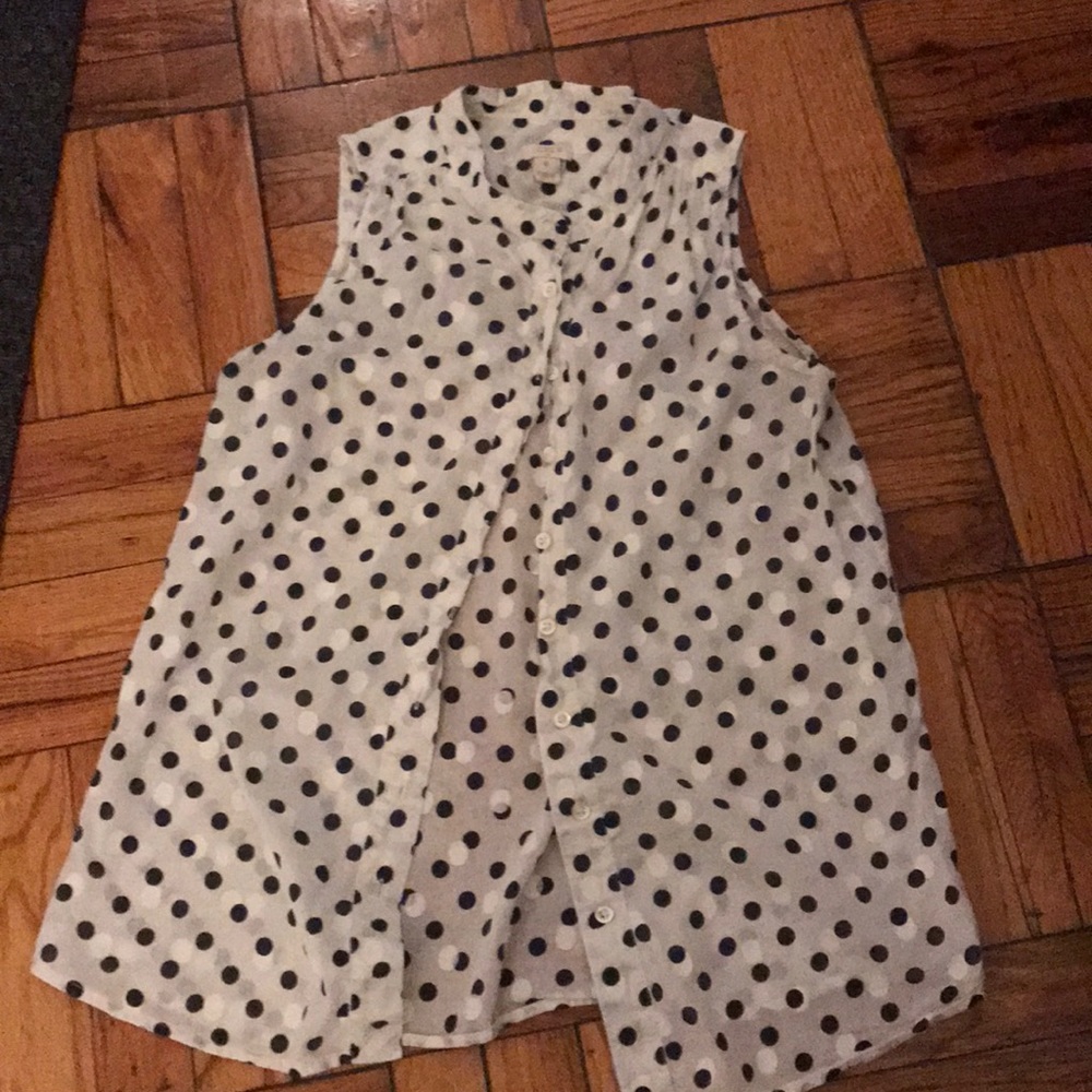 J Crew sleeveless polka dot top